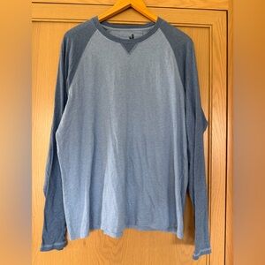 johnnie-O Two-Tone Blue Raglan Long-Sleeve Tee Cotton / LG